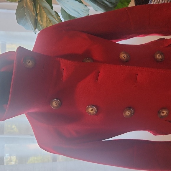 Michael Kors Red Pea Coat - Picture 3 of 5